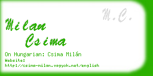 milan csima business card