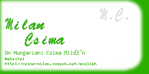 milan csima business card